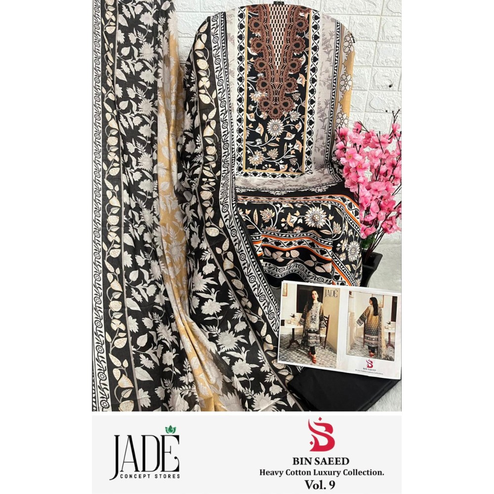 BIN SAEED HEAVY LUXURY VOL 9 JADE (Cotton Dupatta)