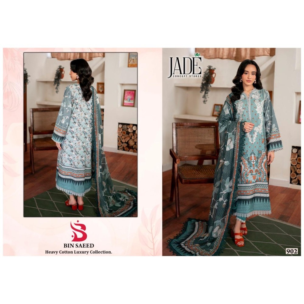 BIN SAEED HEAVY LUXURY VOL 9 JADE (Cotton Dupatta)