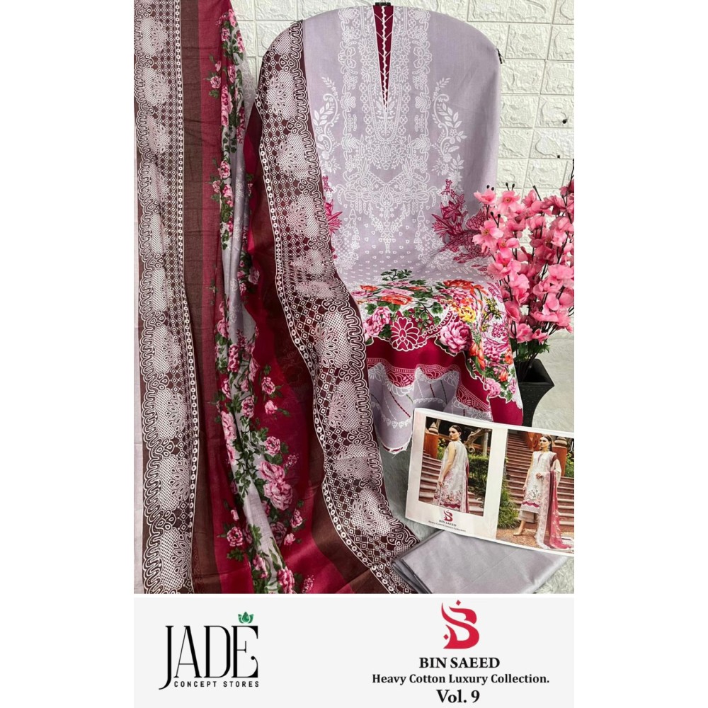 BIN SAEED HEAVY LUXURY VOL 9 JADE (Cotton Dupatta)