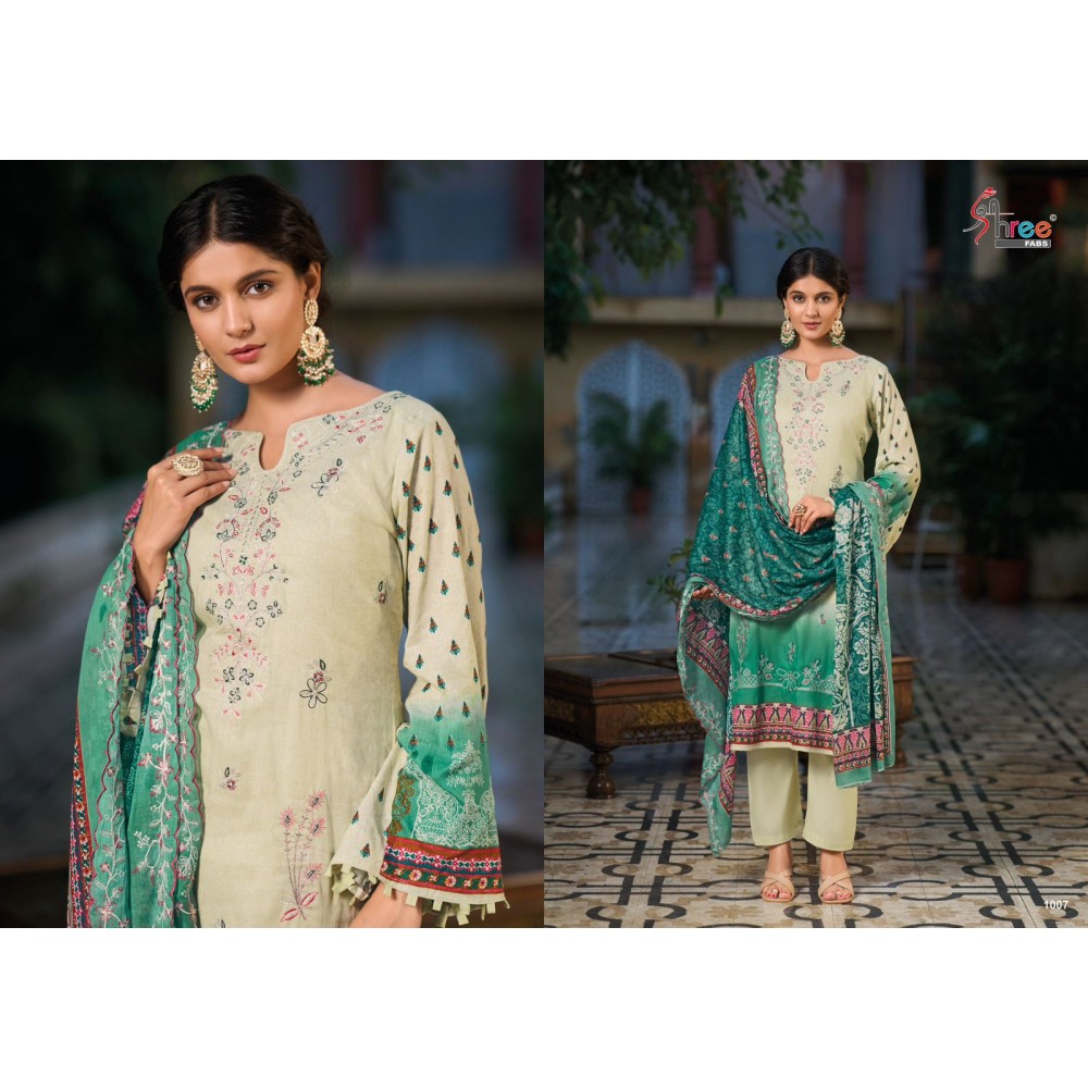 BIN SAEED LAWN COLLECTION VOL 14 SHREE  (Cotton Dupatta)