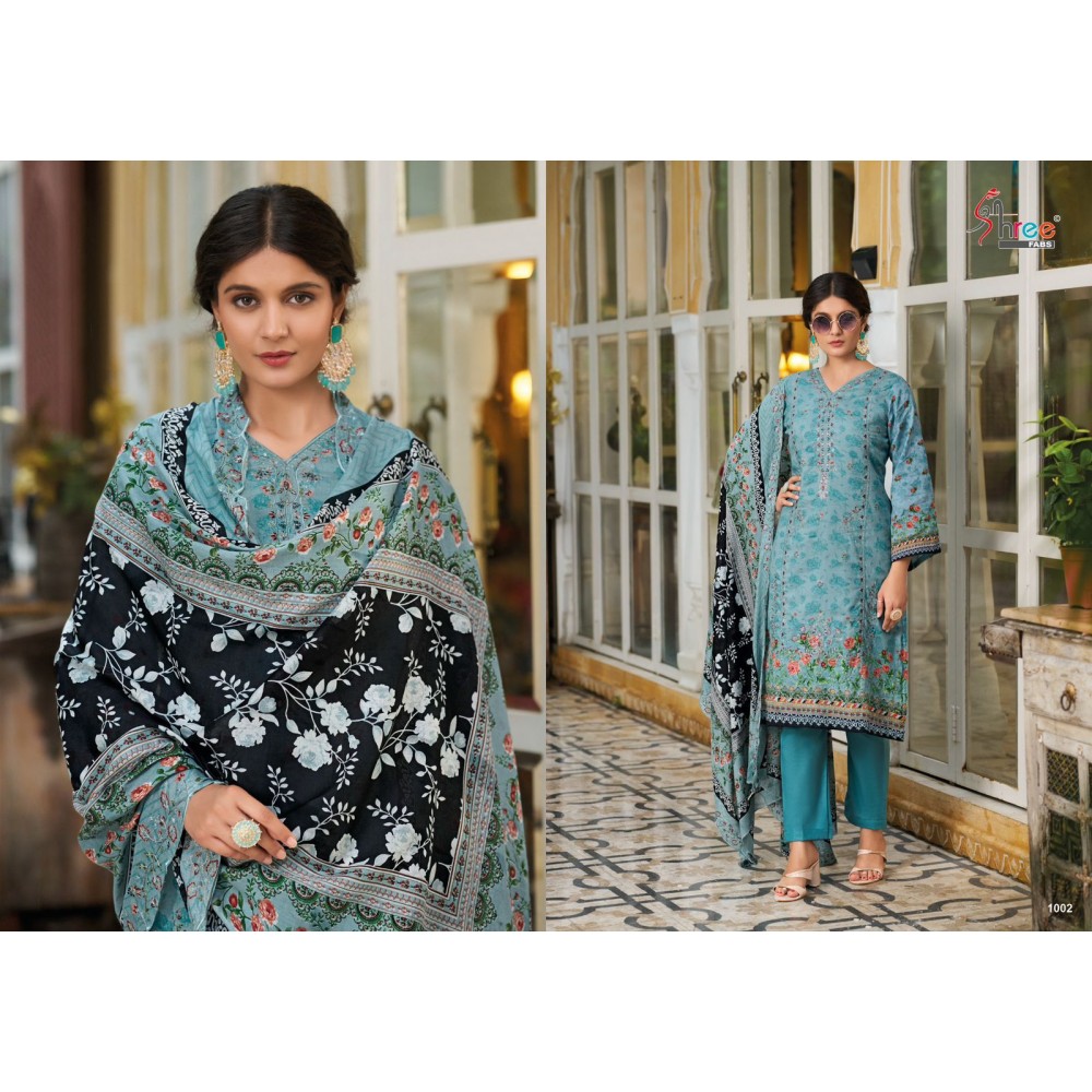 BIN SAEED LAWN COLLECTION VOL 14 SHREE  (Cotton Dupatta)