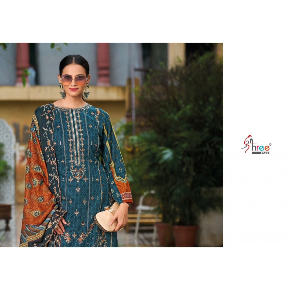 BIN SAEED LAWN COLLECTION VOL 14 SHREE  (Cotton Dupatta)