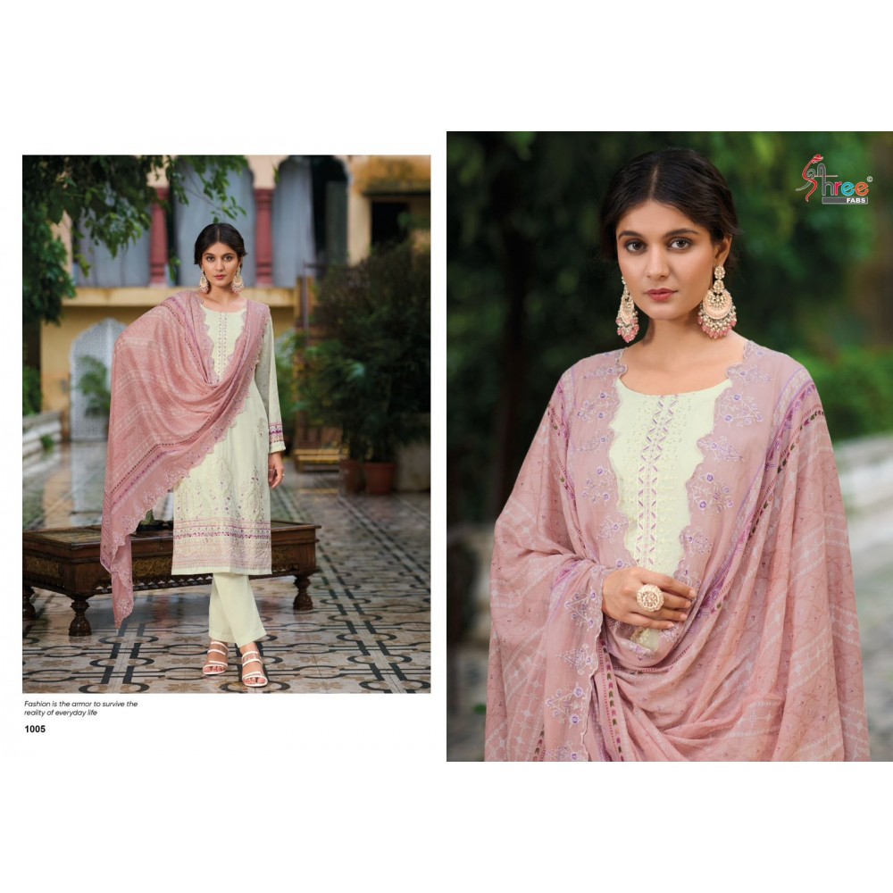 BIN SAEED LAWN COLLECTION VOL 14 SHREE  (Cotton Dupatta)