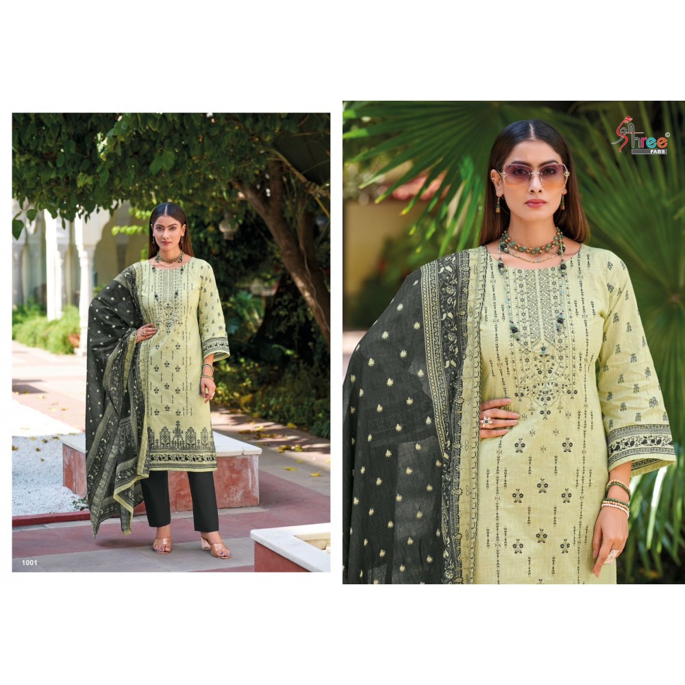 BIN SAEED LAWN COLLECTION VOL 15 SHREE  (Cotton Dupatta)