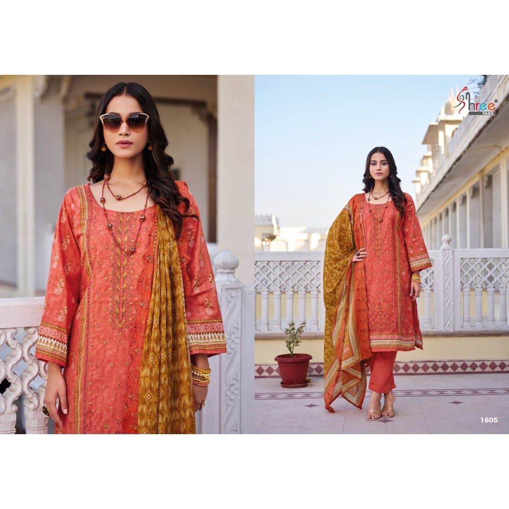 BIN SAEED LAWN COLLECTION VOL 16 SHREE  (Cotton Dupatta)