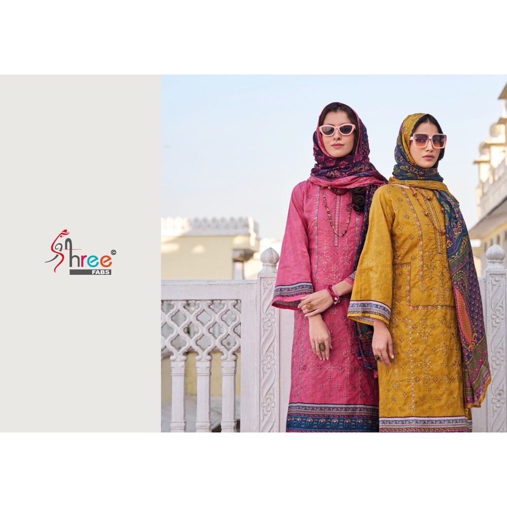 BIN SAEED LAWN COLLECTION VOL 16 SHREE  (Cotton Dupatta)