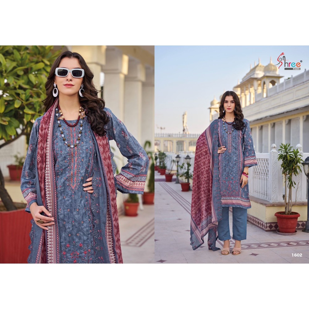 BIN SAEED LAWN COLLECTION VOL 16 SHREE  (Cotton Dupatta)