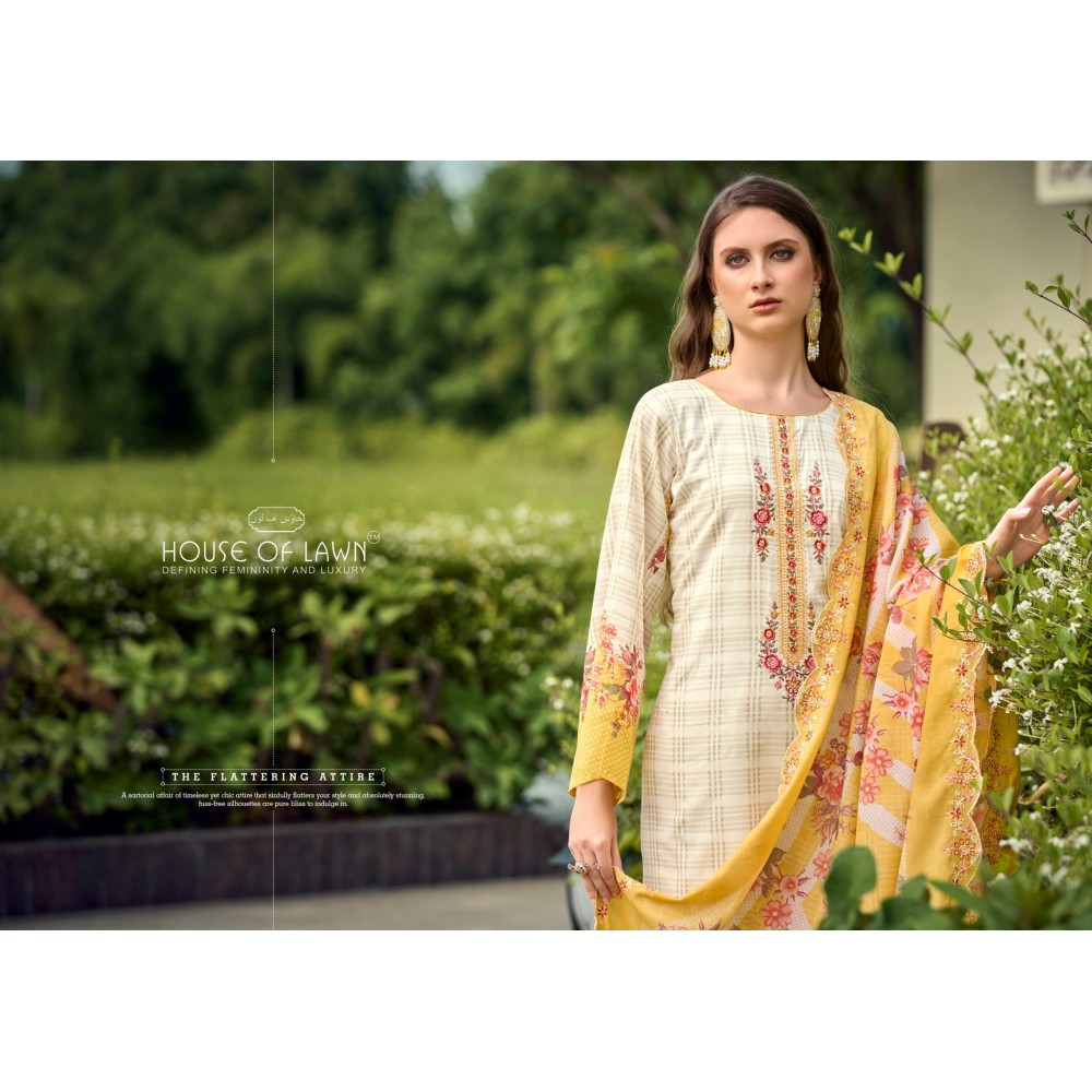BIN SAEED TOP DUP WORK COLLECTION HOUSE OF LAWN (cotton dupatta)