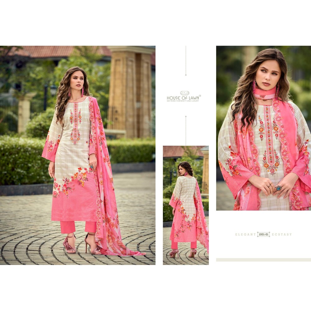 BIN SAEED TOP DUP WORK COLLECTION HOUSE OF LAWN (cotton dupatta)