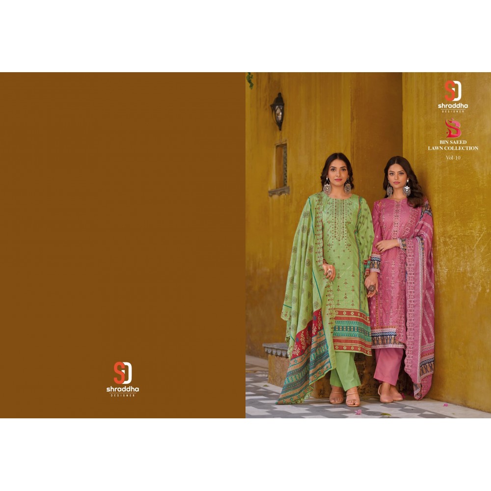 BIN SAEED VOL 10 SHRADDHA (Cotton Dupatta)