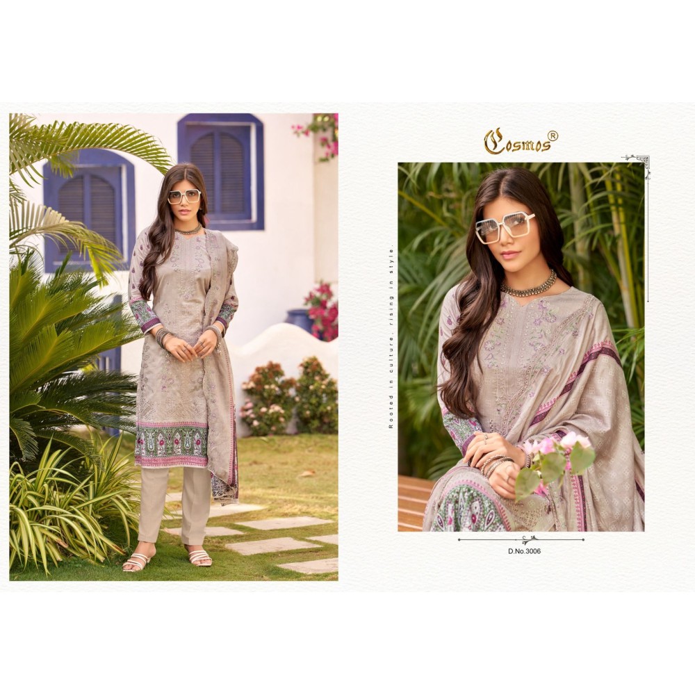 BIN SAEED VOL 3 COSMOS (Cotton dupatta)