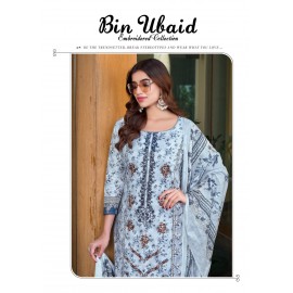 BIN UBAID SELF EMBRODARY COLLECTION R VOL 2  AL KARAM  (Cotton Dupatta)