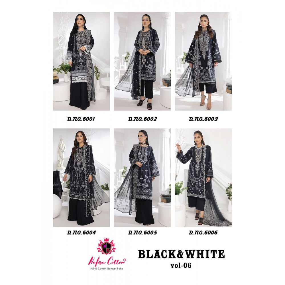 BLACK AND WHITE NAFISHA (Cotton Dupatta)