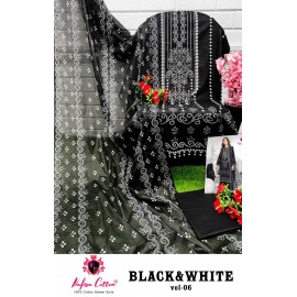 BLACK AND WHITE NAFISHA (Cotton Dupatta)