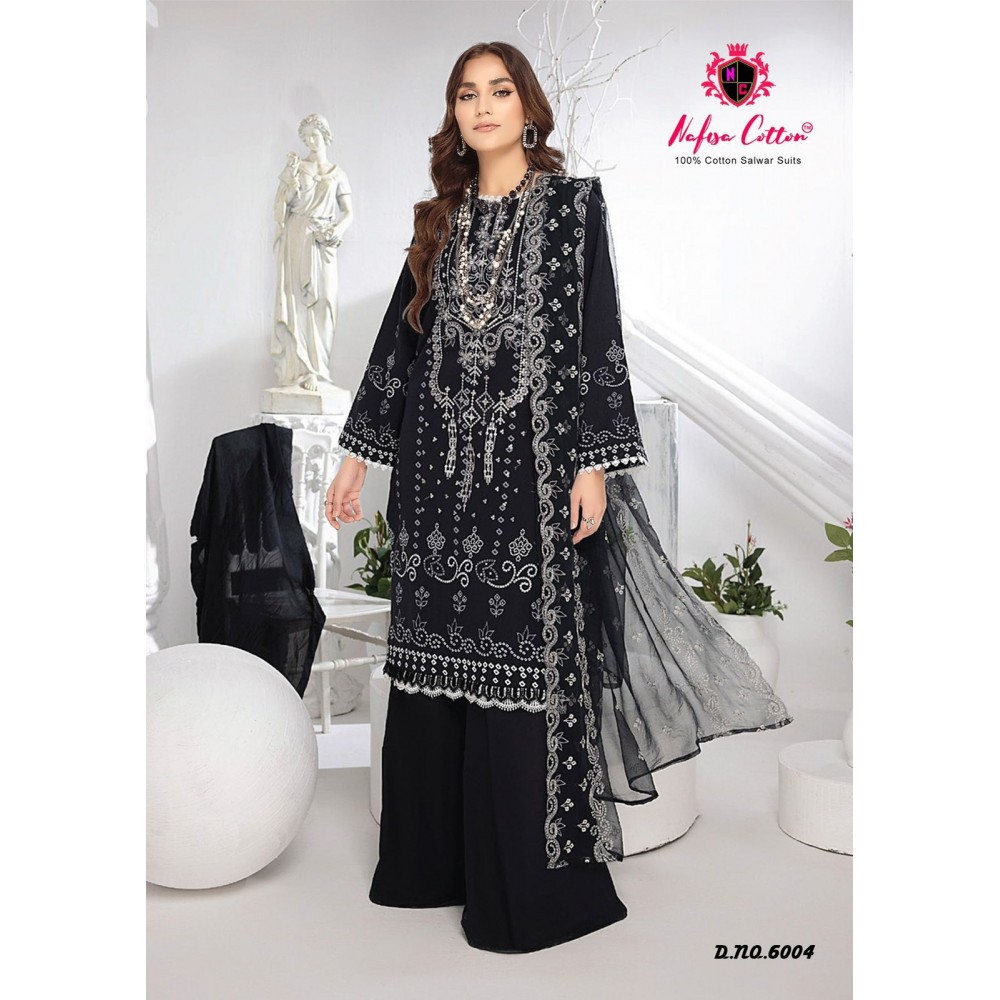 BLACK AND WHITE NAFISHA (Cotton Dupatta)