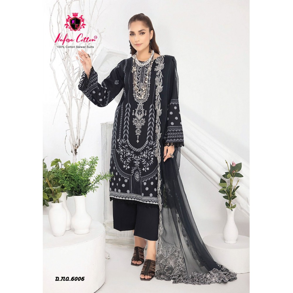 BLACK AND WHITE NAFISHA (Cotton Dupatta)