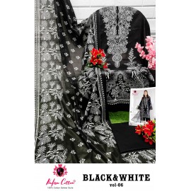 BLACK AND WHITE NAFISHA (Cotton Dupatta)