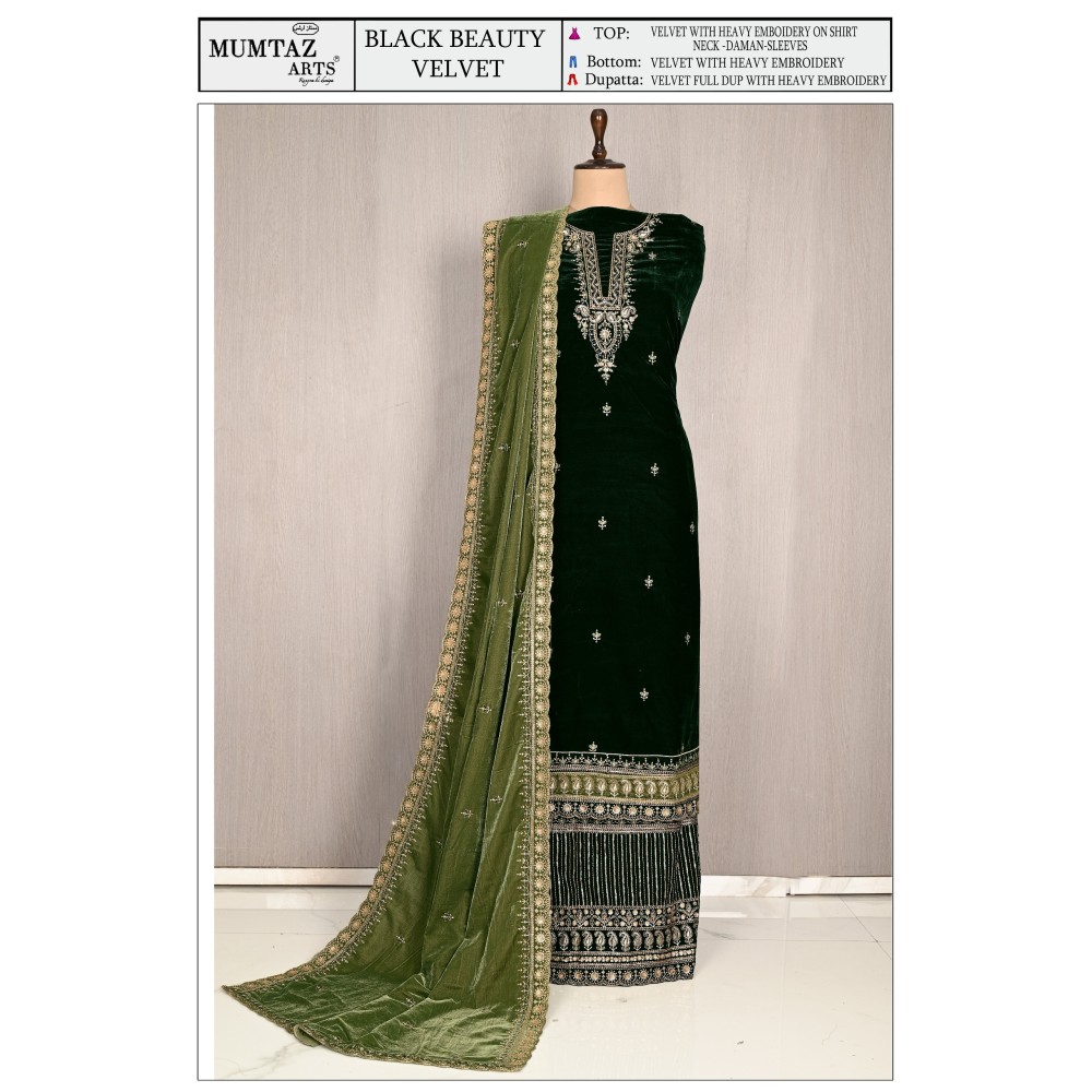 BLACK BEAUTY VELVET MUMTAZ ARTS (winter Collection)