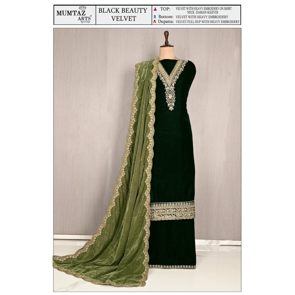BLACK BEAUTY VELVET MUMTAZ ARTS (winter Collection)