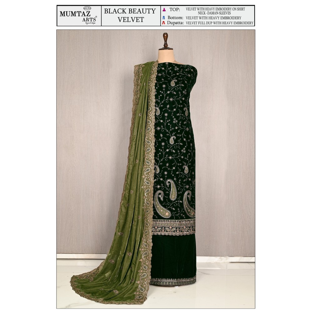 BLACK BEAUTY VELVET MUMTAZ ARTS (winter Collection) BLACK BEAUTY VELVET MUMTAZ ARTS (winter Collection)