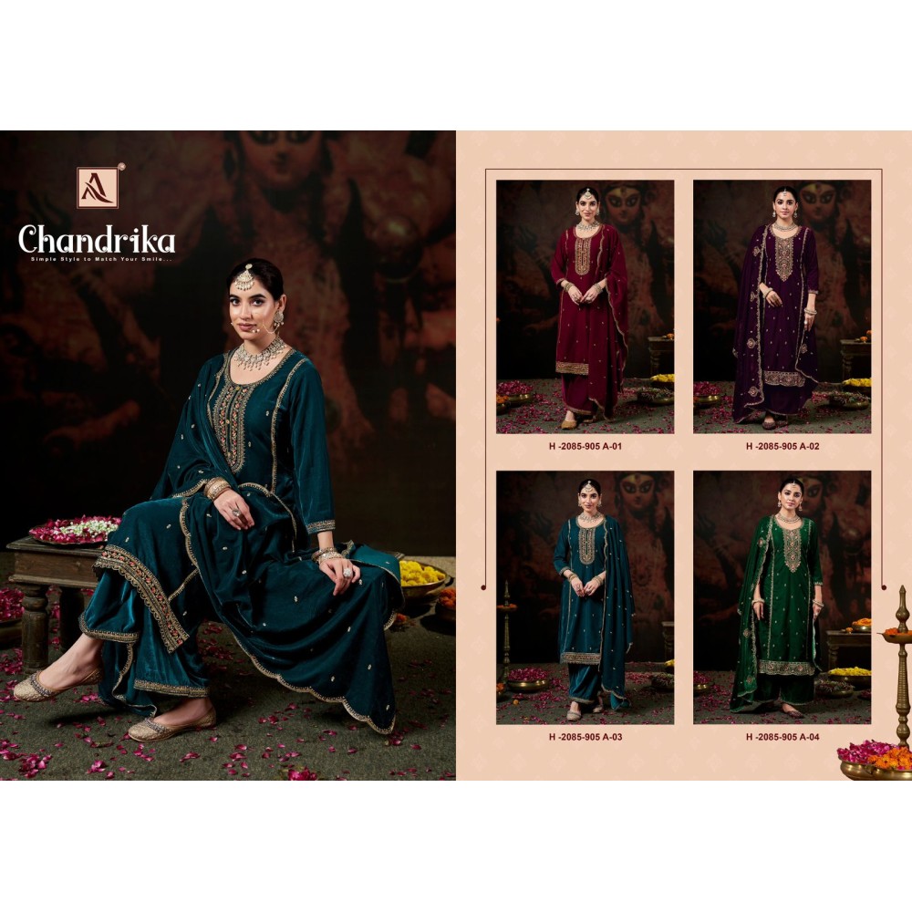CHANDRIKA VELVET ALOK SUITS (Winter Collection)