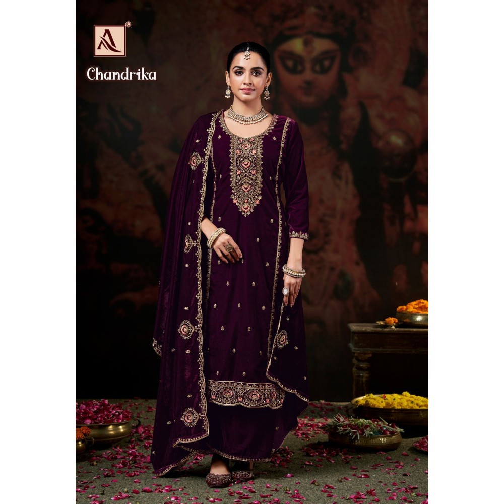 CHANDRIKA VELVET ALOK SUITS (Winter Collection)