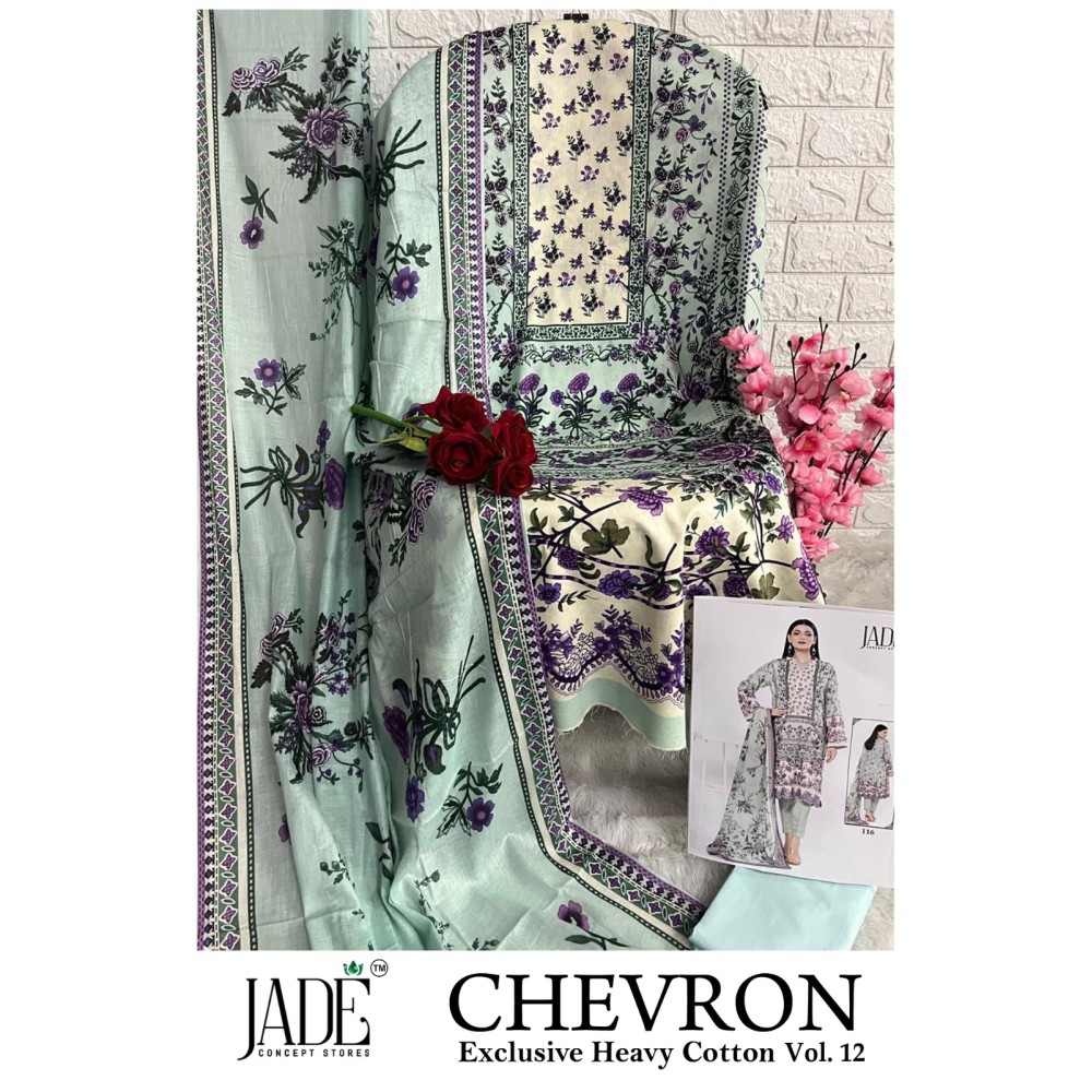 CHEVRON EXCLUSIVE HEAVY COTTON VOL 12 JADE (Cotton Dupatta)