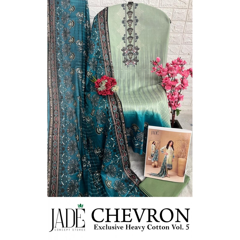 CHEVRON EXCLUSIVE HEAVY COTTON VOL 5 JADE (Cotton Dupatta)