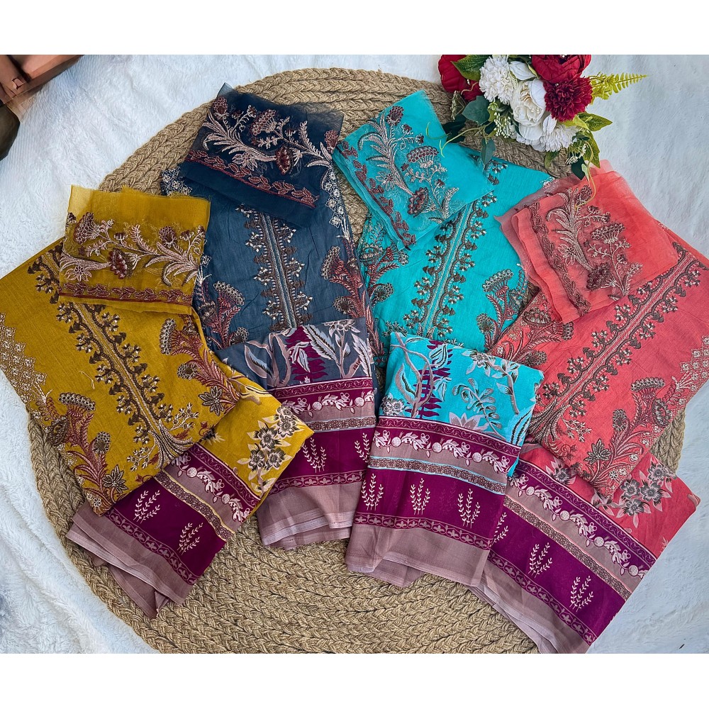 CHEVRON LUXURY LAWN COLLECTION BY JIHAN 3374 (Chiffon Dupatta)