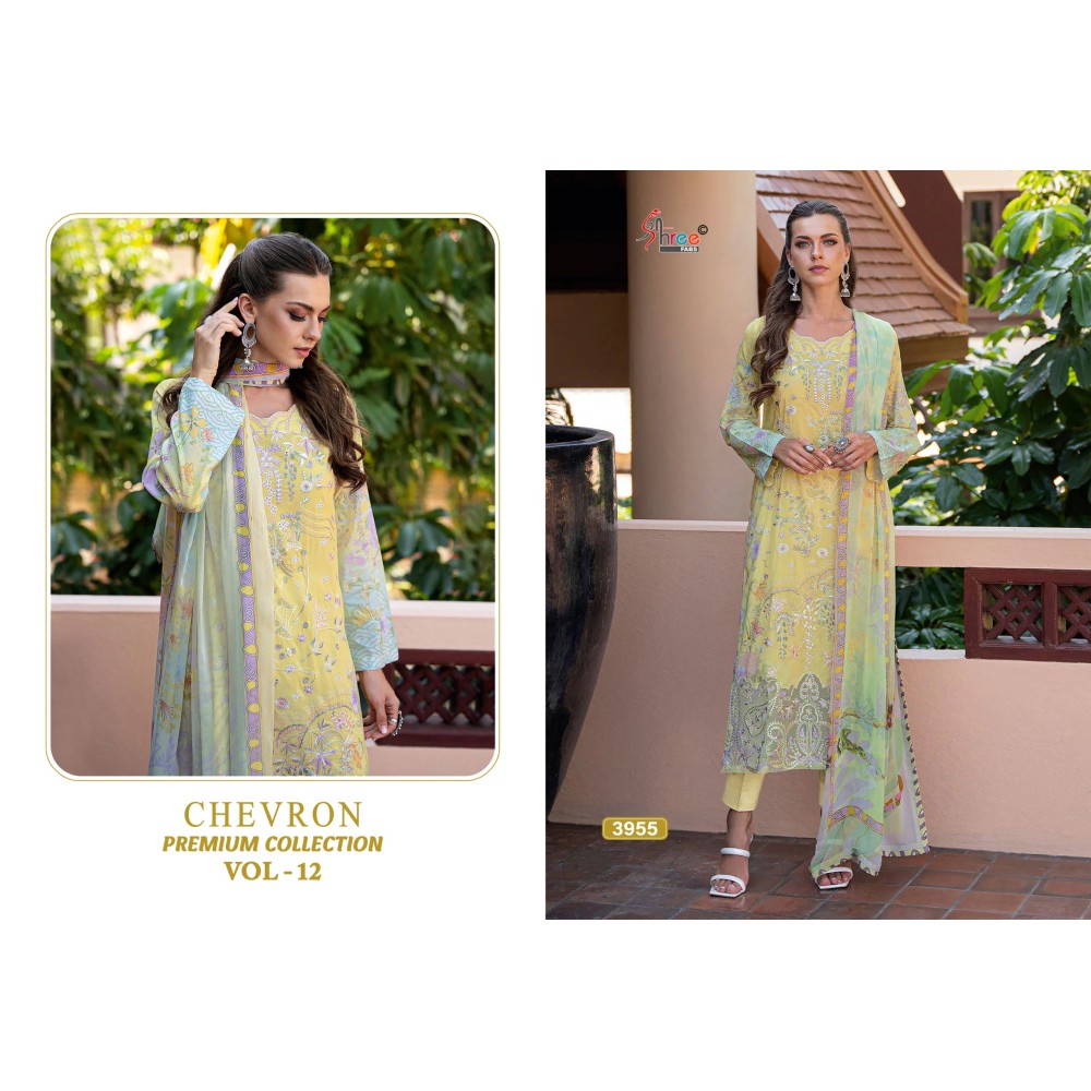 CHEVRON PREMIUM COLLECTION SHREE VOL 12 SHREE (Chiffon Dupatta)