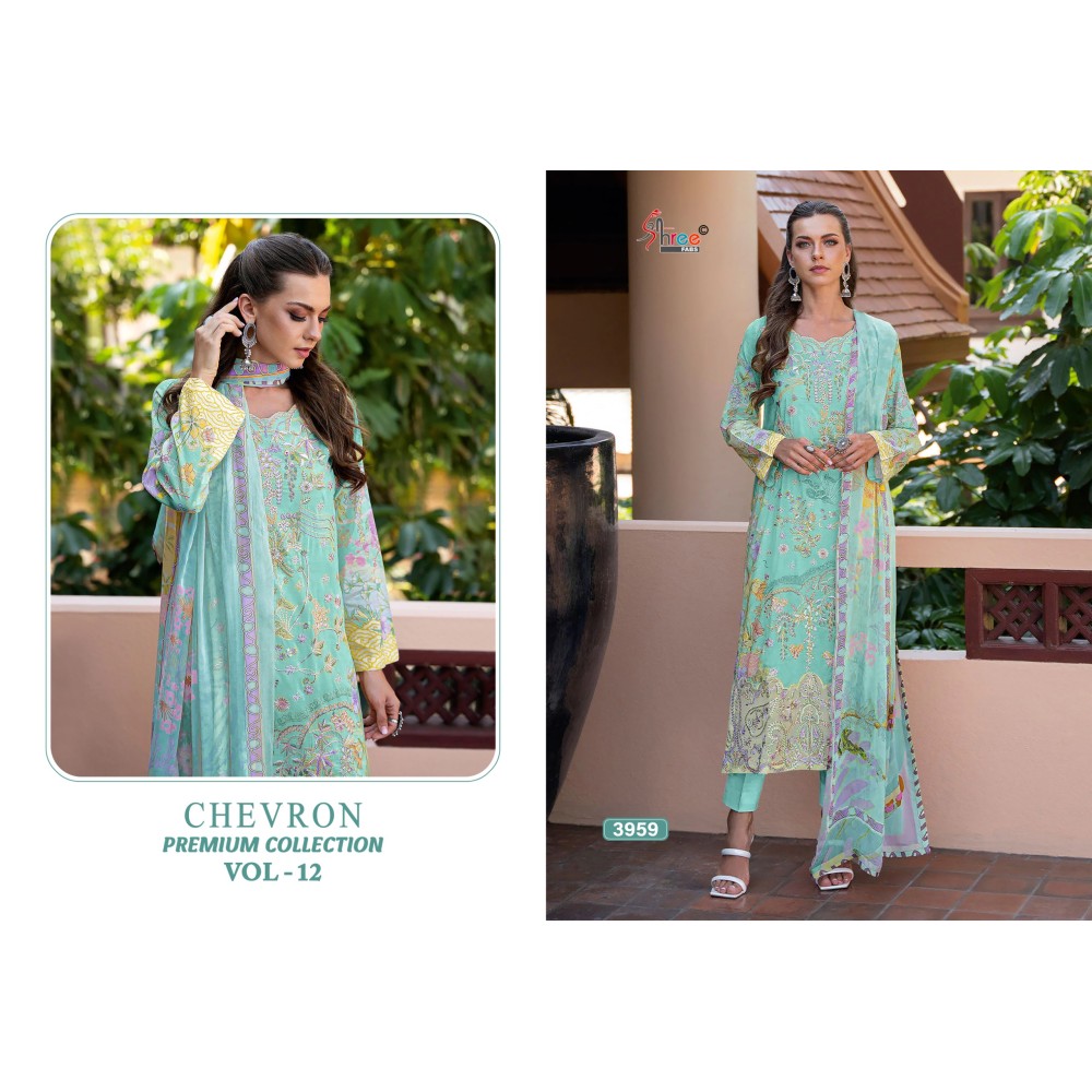 CHEVRON PREMIUM COLLECTION SHREE VOL 12 SHREE (Chiffon Dupatta)