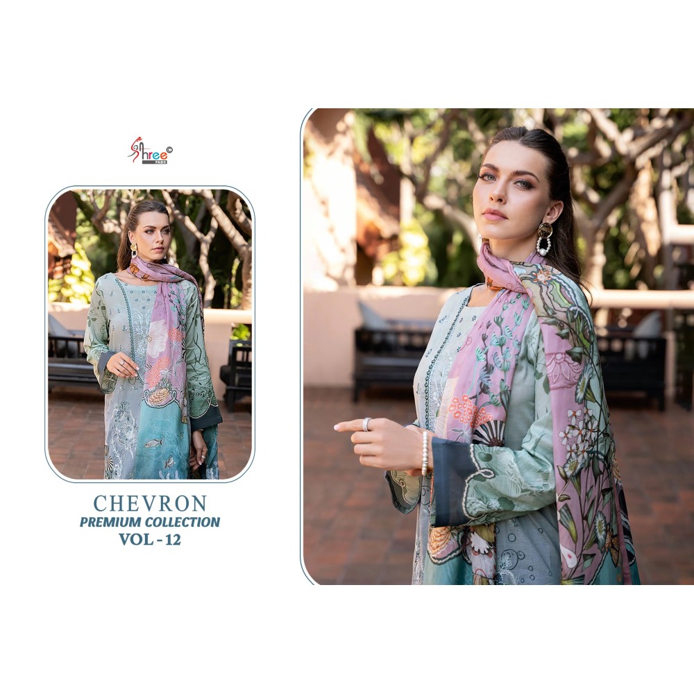 CHEVRON PREMIUM COLLECTION SHREE VOL 12 SHREE (Chiffon Dupatta)
