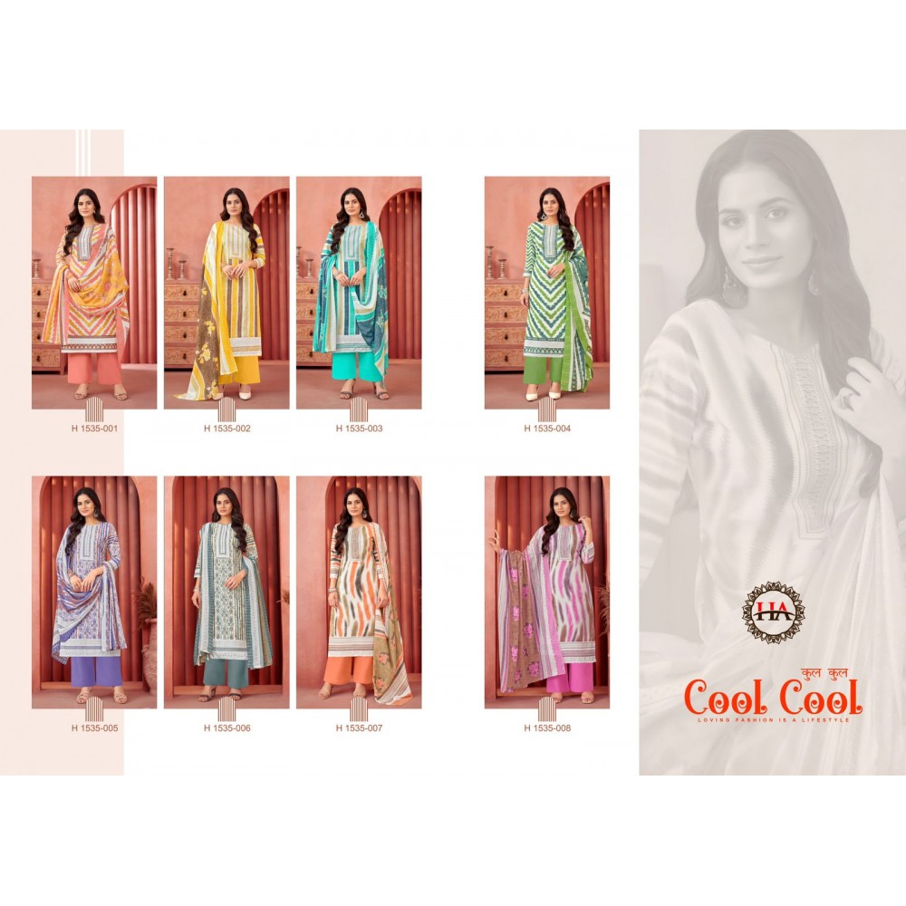 COOL COOL HARSHIT ALOK SUITS (Cotton Dupatta)