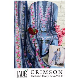 CRIMSON EXCLUSIVE HEAVY LAWN COLLECTION VOL 11 JADE (Cotton Dupatta)