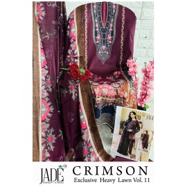 CRIMSON EXCLUSIVE HEAVY LAWN COLLECTION VOL 11 JADE (Cotton Dupatta)