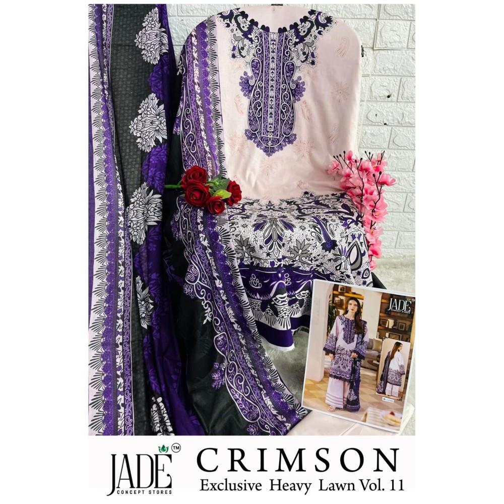 CRIMSON EXCLUSIVE HEAVY LAWN COLLECTION VOL 11 JADE (Cotton Dupatta)