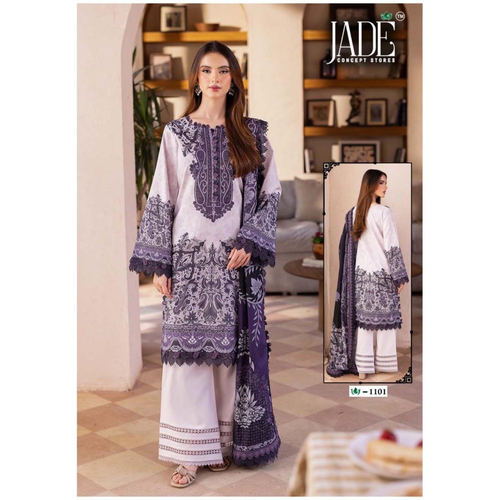 CRIMSON EXCLUSIVE HEAVY LAWN COLLECTION VOL 11 JADE (Cotton Dupatta)