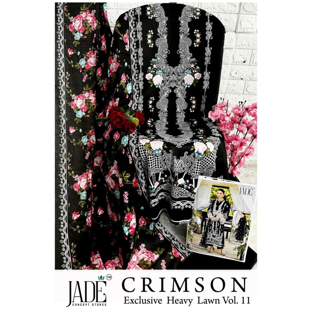 CRIMSON EXCLUSIVE HEAVY LAWN COLLECTION VOL 11 JADE (Cotton Dupatta)