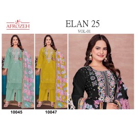 ELAAN 25 VOL 1 LUXURY LAWN COLLECTION AFROZEH (Cotton Dupatta)