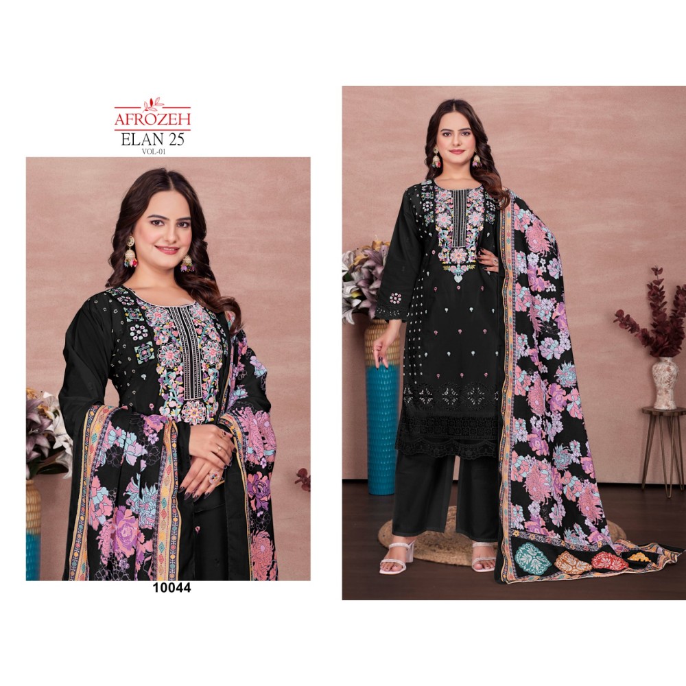 ELAAN 25 VOL 1 LUXURY LAWN COLLECTION AFROZEH (Cotton Dupatta)