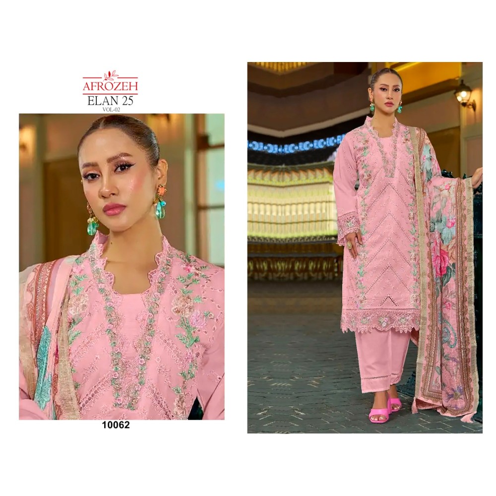 ELAAN 25 VOL 2 LUXURY LAWN COLLECTION AFROZEH (Cotton Dupatta)