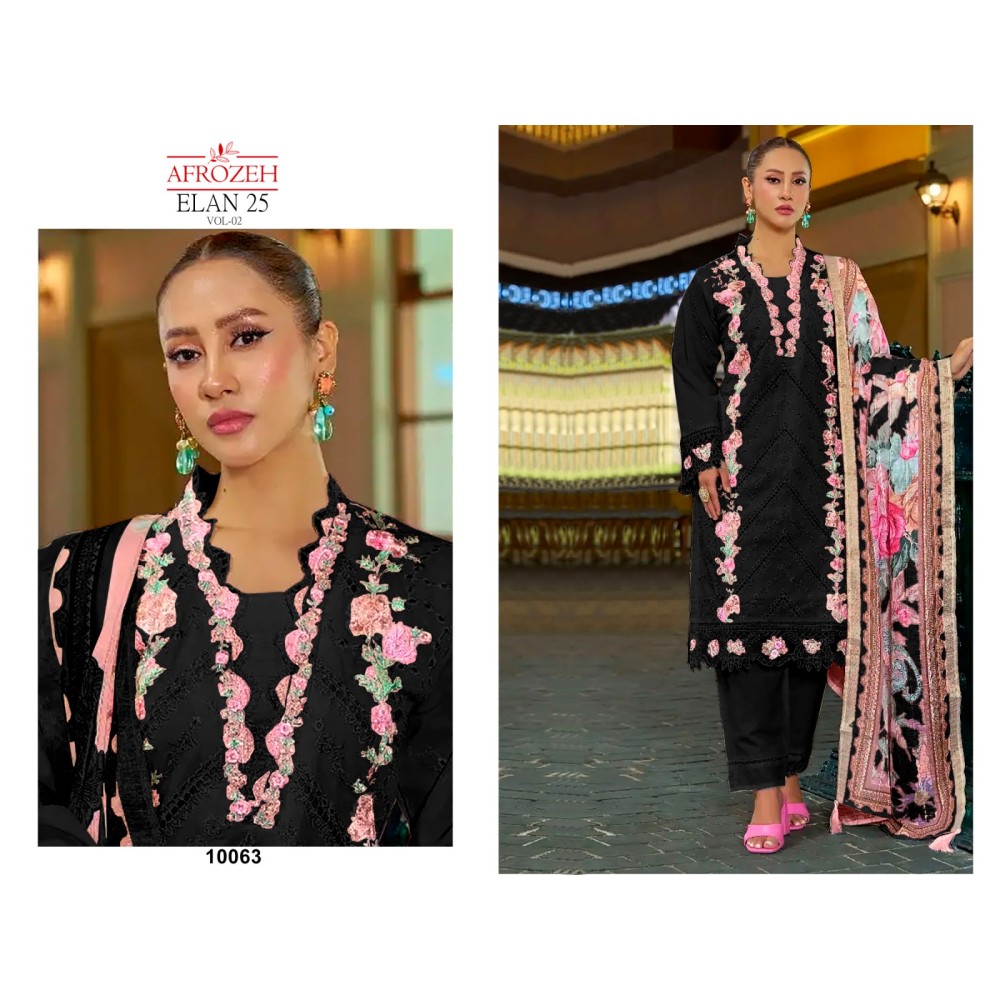 ELAAN 25 VOL 2 LUXURY LAWN COLLECTION AFROZEH (Cotton Dupatta)