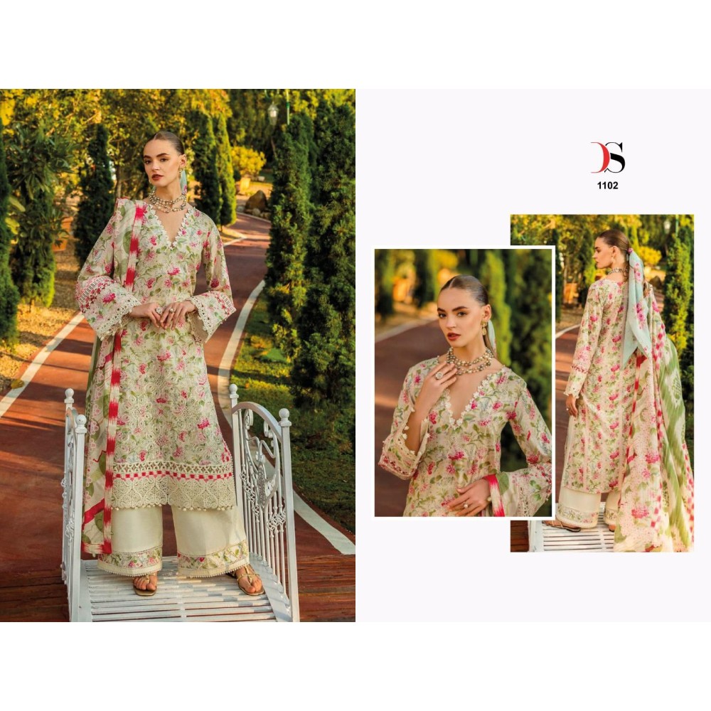 ELAF CHIKANKARI PREMIUM LAWN 25 DEEPSY SUITS (Chiffon Dupatta)