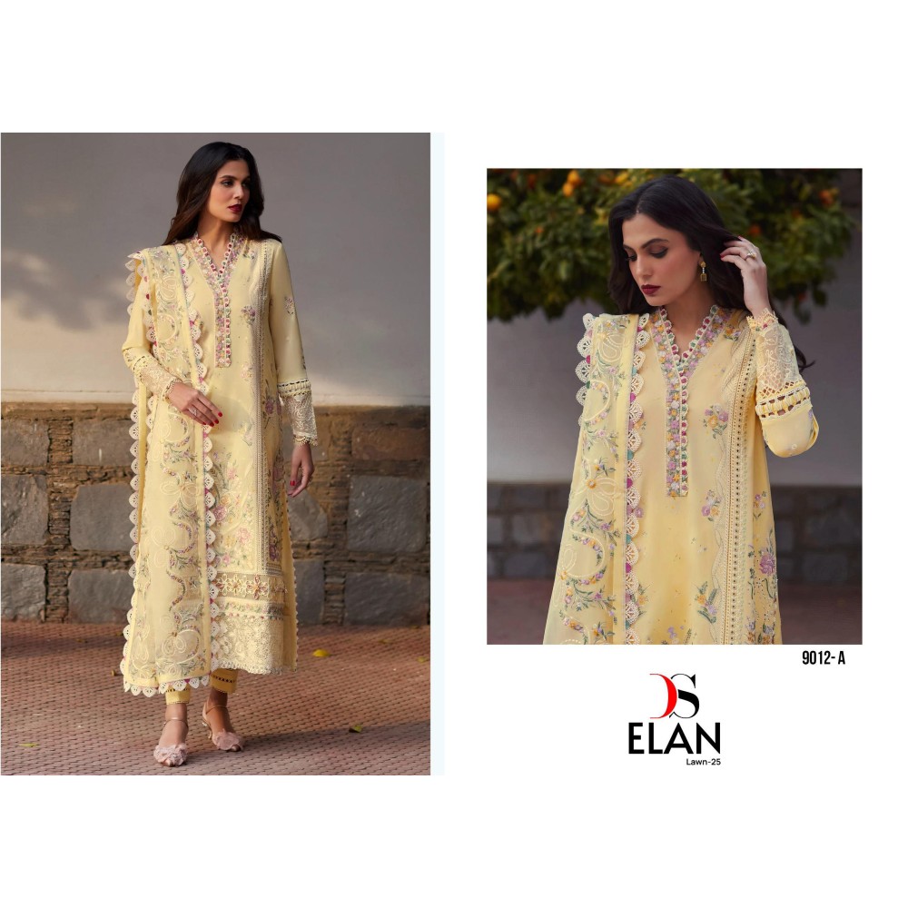 ELAN LAWN 25 DEEPSY 9012 (Cotton Dupatta)