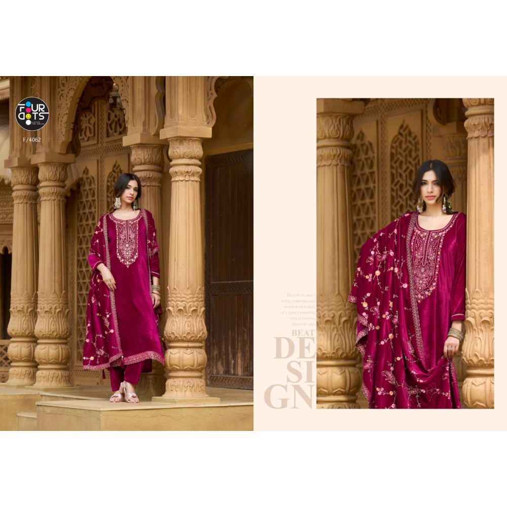 ELEANOR VELVET FOURDOTS (winter Collection)