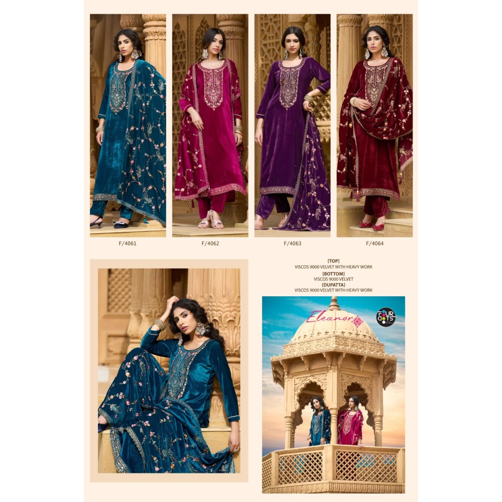 ELEANOR VELVET FOURDOTS (winter Collection)