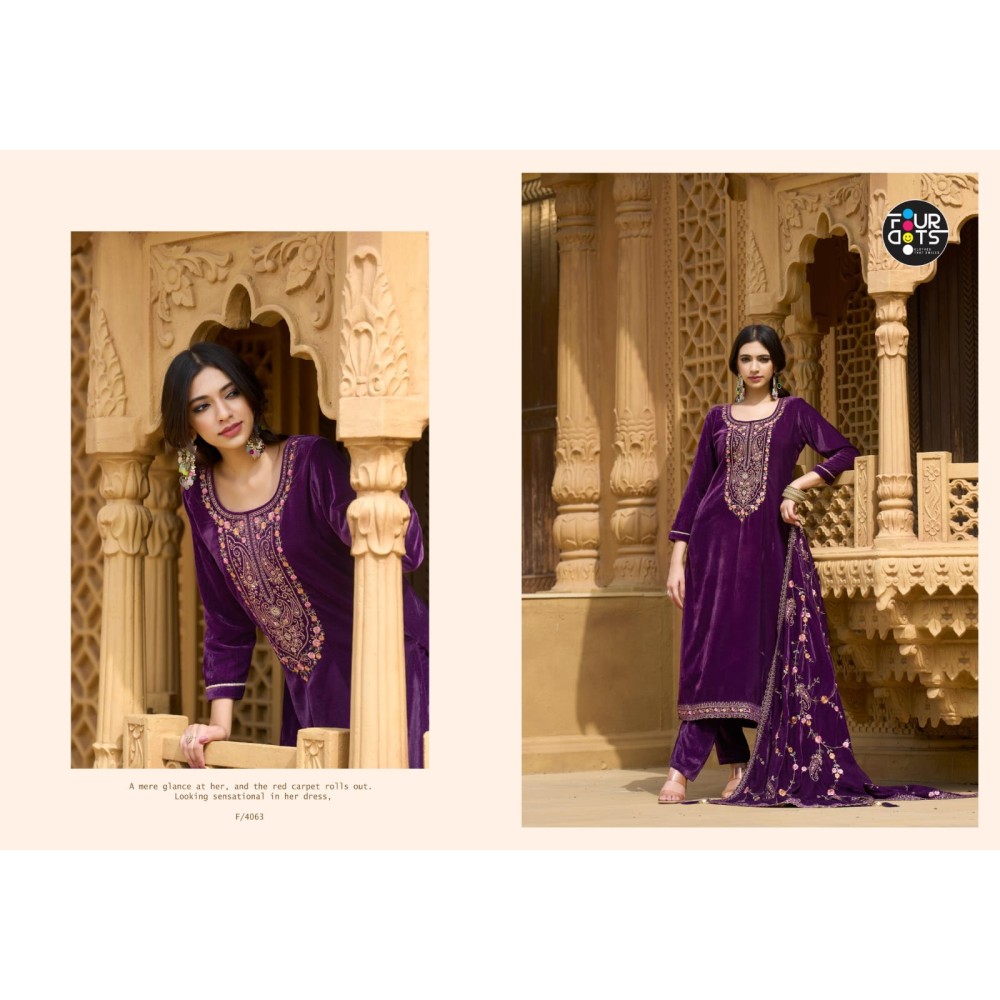 ELEANOR VELVET FOURDOTS (winter Collection)