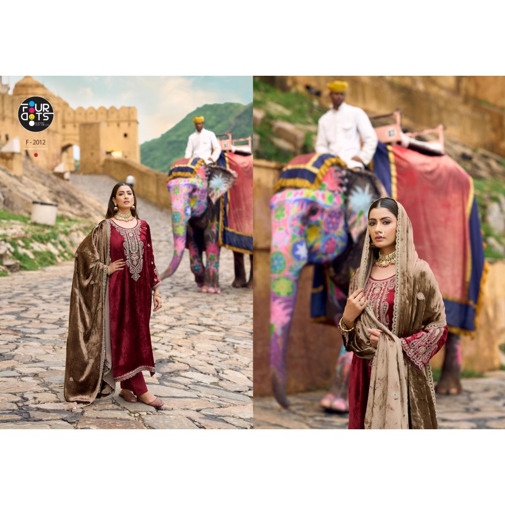 ELEGANCE MAKHMAL VELVET FOURDOTS (winter Collection)