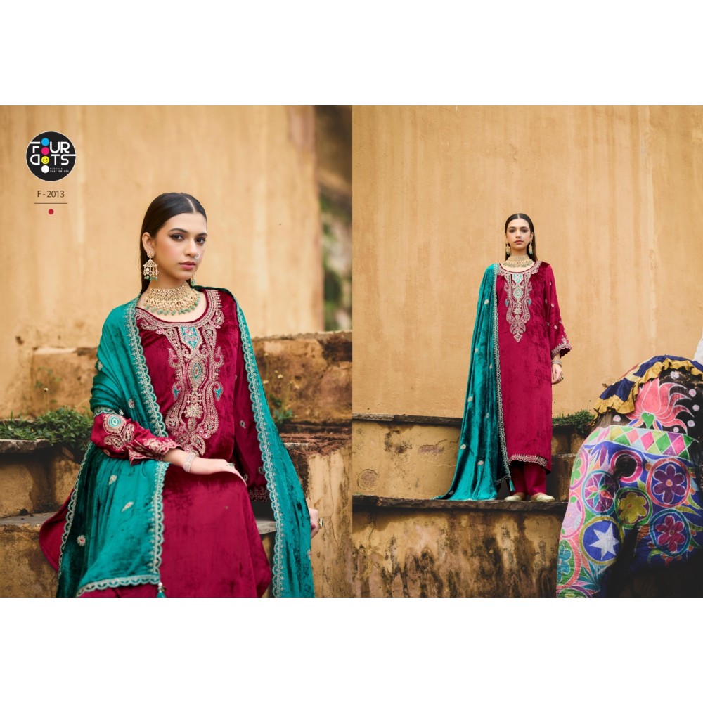 ELEGANCE MAKHMAL VELVET FOURDOTS (winter Collection)