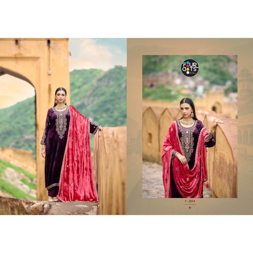 ELEGANCE MAKHMAL VELVET FOURDOTS (winter Collection)